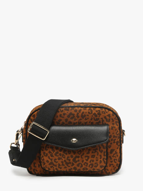Cross Body Tas Leonie Hexagona Bruin leonie 5120198