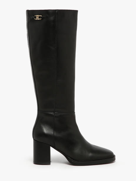 Laarzen Met Hak Uit Leder Tommy hilfiger Zwart women 8865BDS