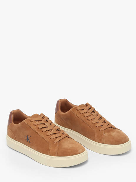 Sneakers Uit Leder Calvin klein jeans Bruin men YM01434 ander zicht 1