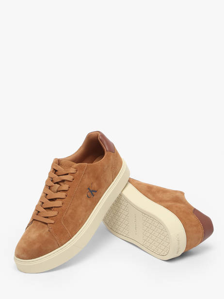 Sneakers Uit Leder Calvin klein jeans Bruin men YM01434 ander zicht 2