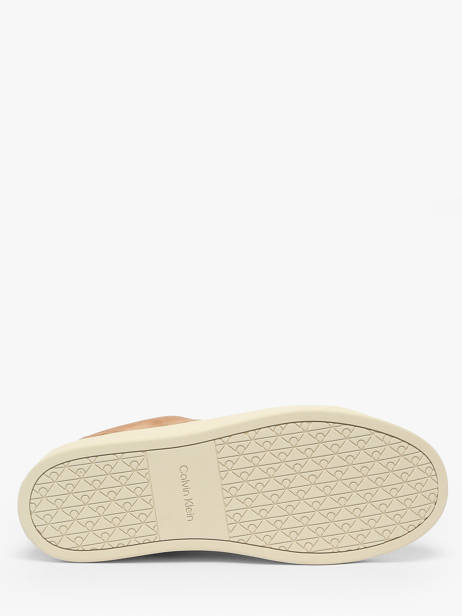 Sneakers Uit Leder Calvin klein jeans Bruin men YM01434 ander zicht 4