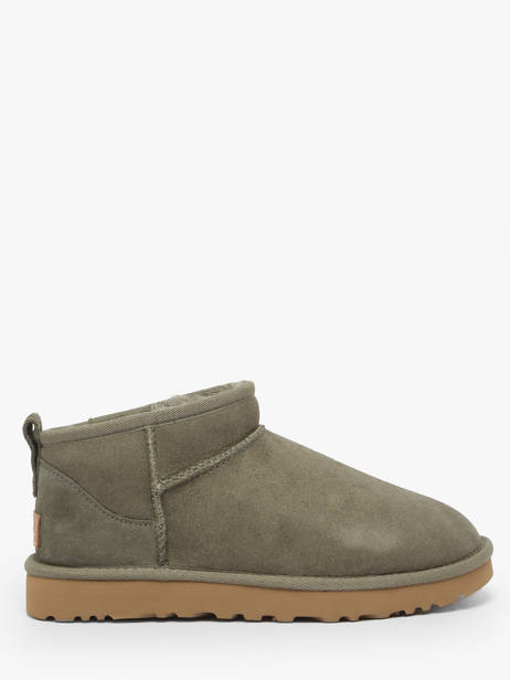 Boots Classic Ultra Mini Uit Leder Ugg Groen women - 01116109
