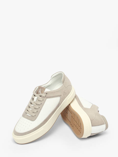 Sneakers Uit Leder Calvin klein jeans Wit men YM01354 ander zicht 2