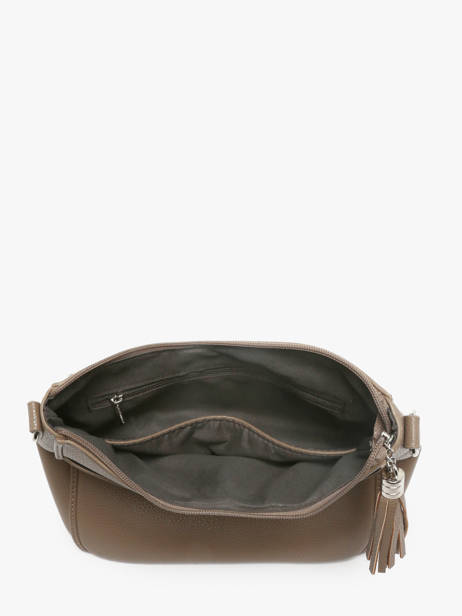Cross Body Tas Grained Flora & co Bruin grained F8575 ander zicht 2