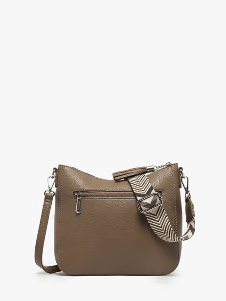Cross Body Tas Grained Flora & co Bruin grained F8575 ander zicht 3