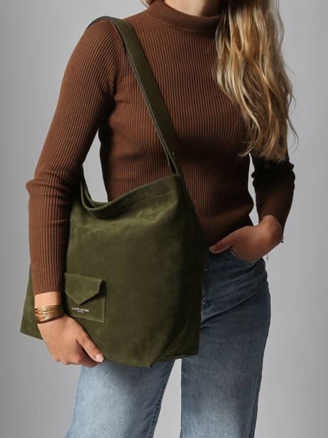 Schoudertas Suèdine Kba Lancaster Groen suedine kba 62 ander zicht 1