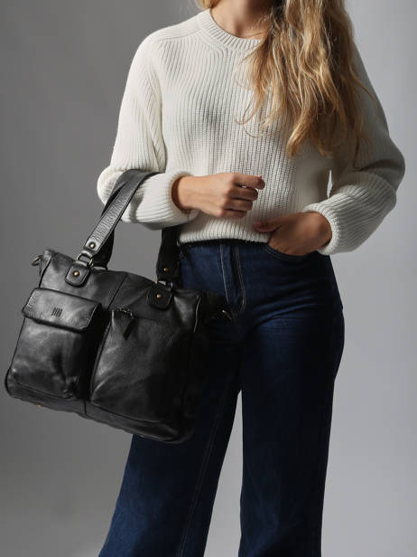 Schoudertas Heritage Leder Biba Zwart heritage KEO2L ander zicht 1