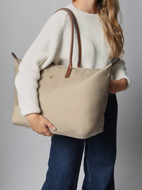 Schoudertas Popette Nylon Tommy hilfiger Beige popette AW17996 ander zicht 1