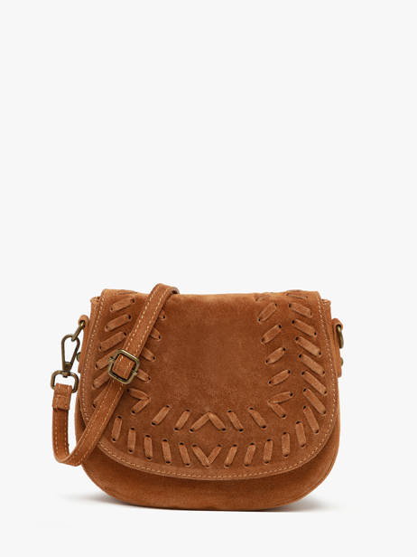Cross Body Tas Velvet Leder Milano Bruin velvet VE25062