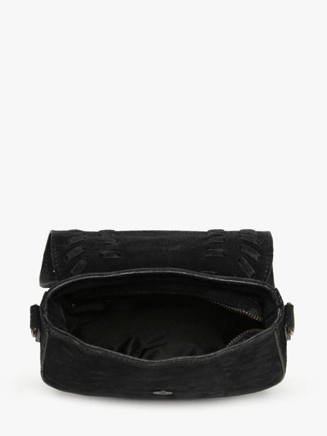 Cross Body Tas Velvet Leder Milano Zwart velvet VE25062 ander zicht 3