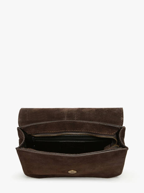 Cross Body Tas Velvet Leder Milano Bruin velvet VE25063 ander zicht 3