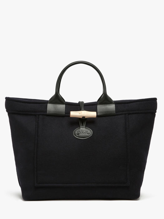 Longchamp Le roseau toile duffle coat Handtas Blauw