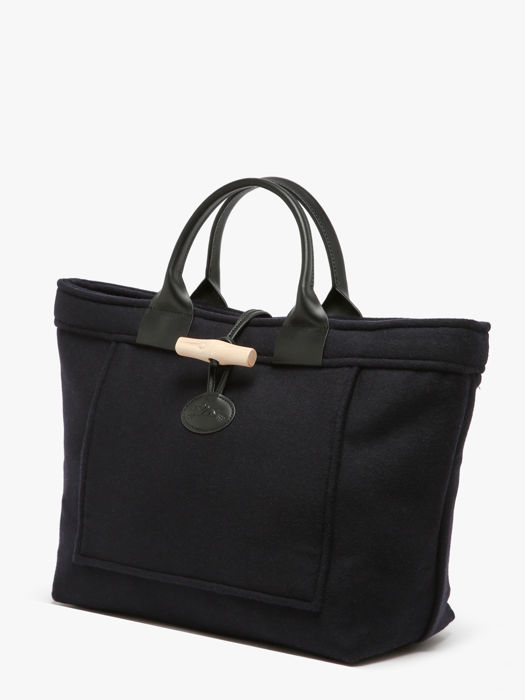 Longchamp Le roseau toile duffle coat Handtas Blauw