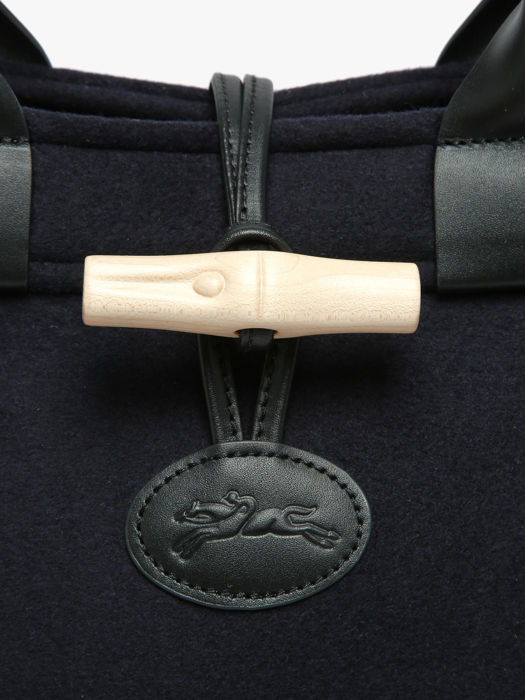 Longchamp Le roseau toile duffle coat Handtas Blauw