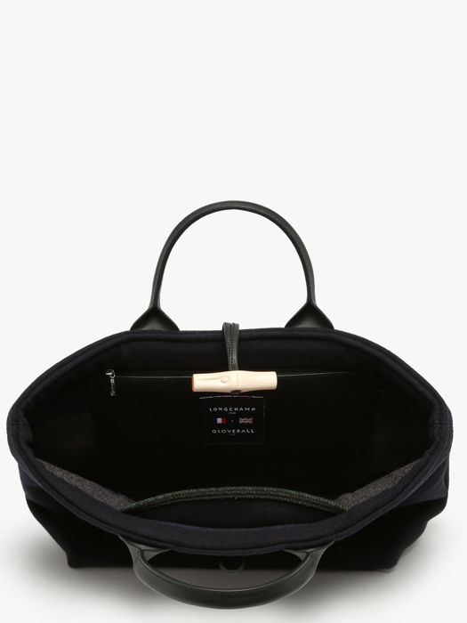 Longchamp Le roseau toile duffle coat Handtas Blauw