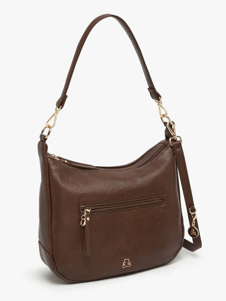 Schoudertas Zip Lulu castagnette Bruin zip ZAHED ander zicht 2