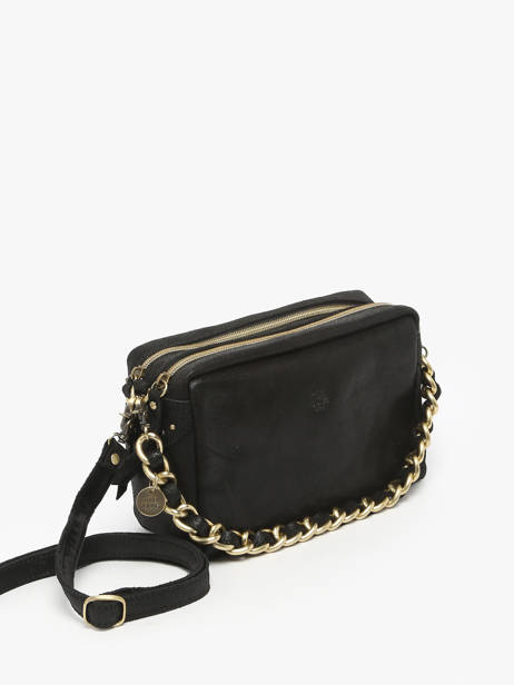 Cross Body Tas Vintage Leder Mila louise Zwart vintage 23673X ander zicht 2