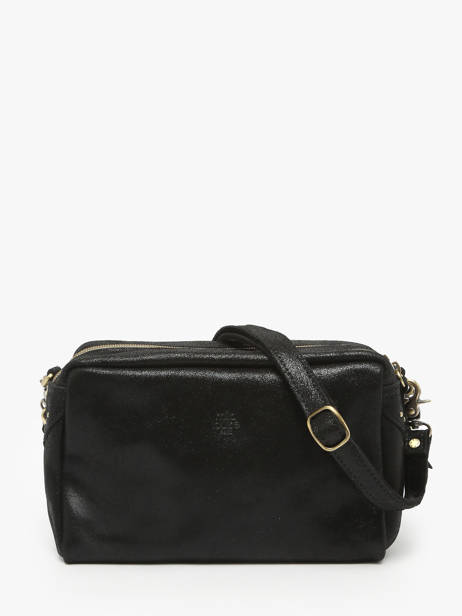 Cross Body Tas Vintage Leder Mila louise Zwart vintage 23673X ander zicht 4