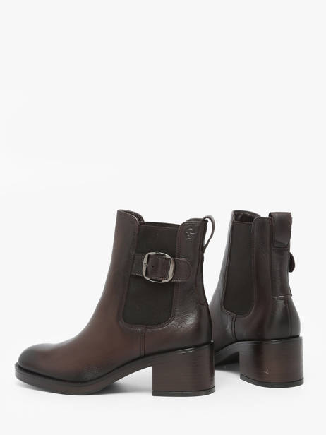 Enkellaarsjes Met Hak Uit Leder Tamaris Bruin accessoires 45 ander zicht 3