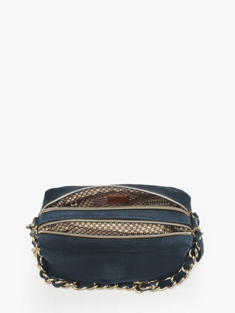 Cross Body Tas Vintage Leder Mila louise Blauw vintage 23673V ander zicht 3