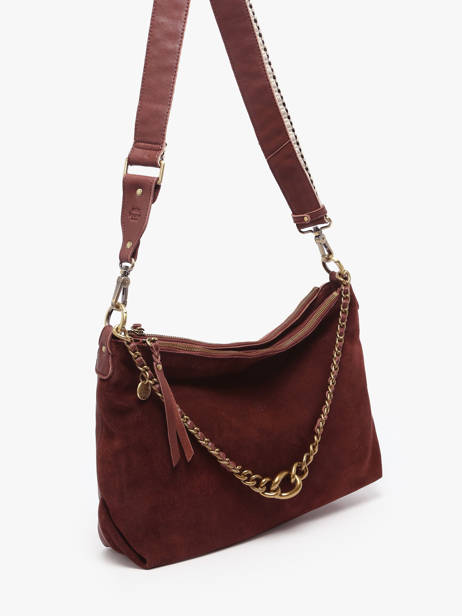 Cross Body Tas Vintage Leder Mila louise Bruin vintage 3822VC ander zicht 2