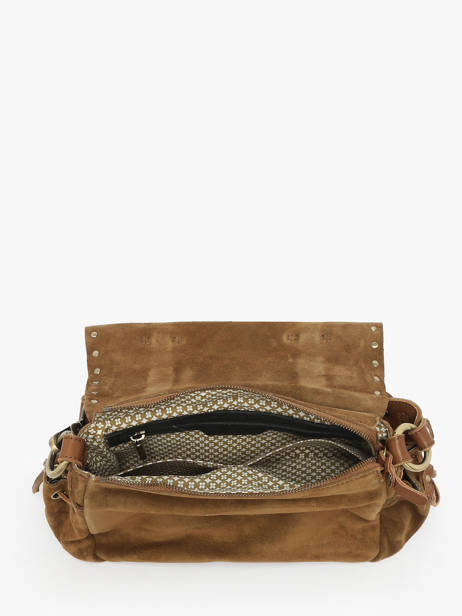 Cross Body Tas Vintage Leder Mila louise Bruin vintage 3861VC ander zicht 3