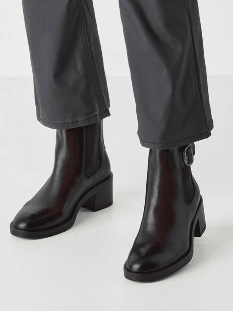 Enkellaarsjes Met Hak Uit Leder Tamaris Bruin accessoires 45 ander zicht 1