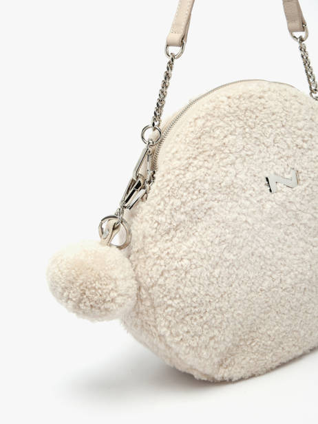 Sleutelhanger Shearling Pompom Leder Nathan baume Beige nathan 200N ander zicht 1