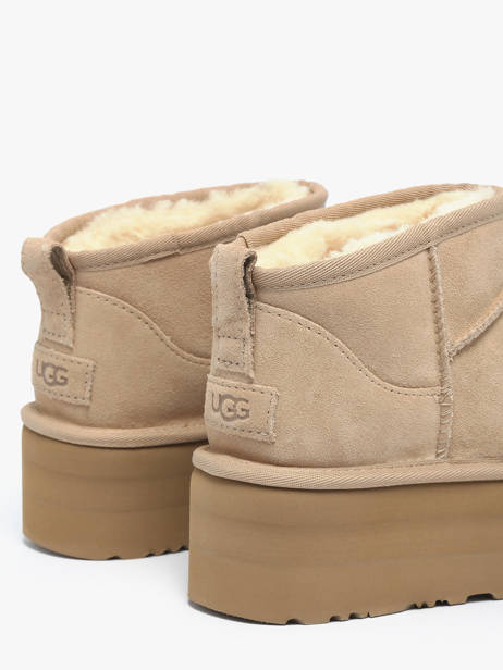Boots Classic Ultra Mini Platform Uit Leder Ugg Beige women 1135092 ander zicht 4