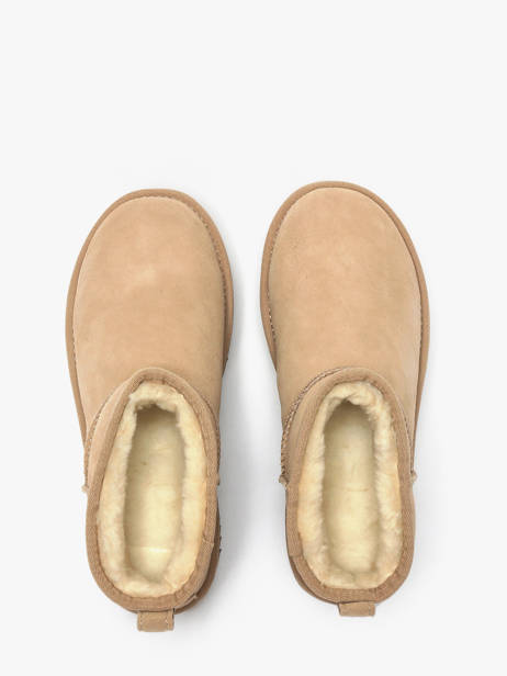 Boots Classic Ultra Mini Platform Uit Leder Ugg Beige women 1135092 ander zicht 5