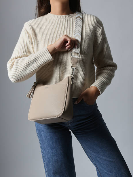 Cross Body Tas Grained Miniprix Beige grained F8575 ander zicht 1
