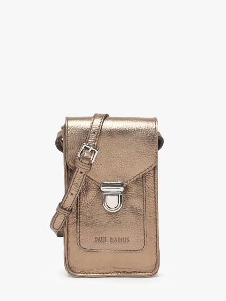 Telefoontas Leder Paul marius Goud vintage TELEPHON