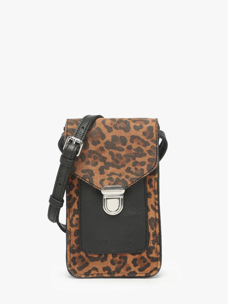 Cross Body Tas Leopard Leder Paul marius Zwart leopard TELEPLEO