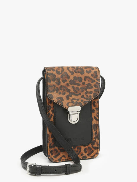 Cross Body Tas Leopard Leder Paul marius Zwart leopard TELEPLEO ander zicht 1