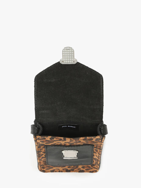 Cross Body Tas Leopard Leder Paul marius Zwart leopard TELEPLEO ander zicht 2