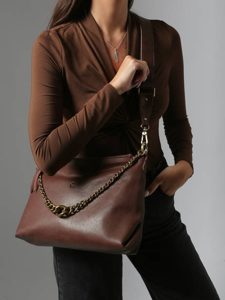 Cross Body Tas Vintage Leder Mila louise Beige vintage 3822C ander zicht 1