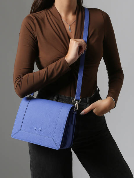 Cross Body Tas Rotterdam Leder Nathan baume Blauw mondrian 3 ander zicht 1