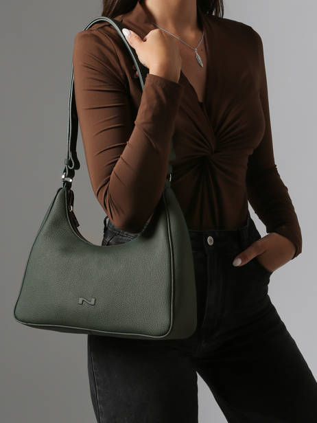 Schoudertas Manaus Leder Nathan baume Groen brasil 2 ander zicht 1