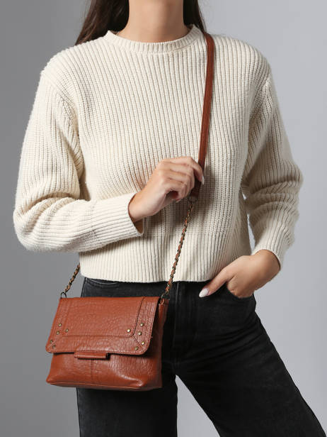 Cross Body Tas Felizia Leder Pieces Bruin felizia 17116820 ander zicht 1