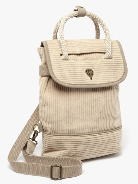 Rugzak Le voyage en panier Bruin velours AHP241 ander zicht 2