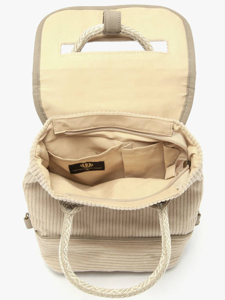 Rugzak Le voyage en panier Bruin velours AHP241 ander zicht 3