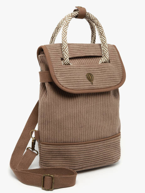 Rugzak Le voyage en panier Bruin velours AHP241 ander zicht 1
