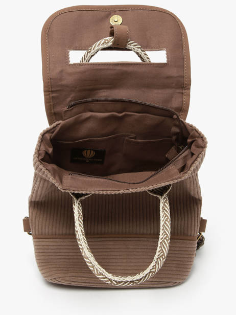 Rugzak Le voyage en panier Bruin velours AHP241 ander zicht 2