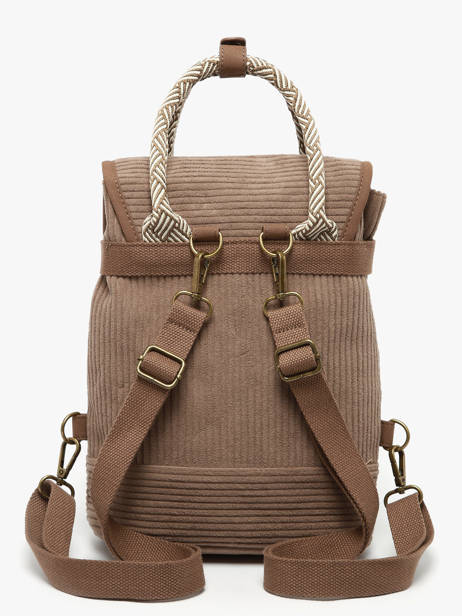 Rugzak Le voyage en panier Bruin velours AHP241 ander zicht 3