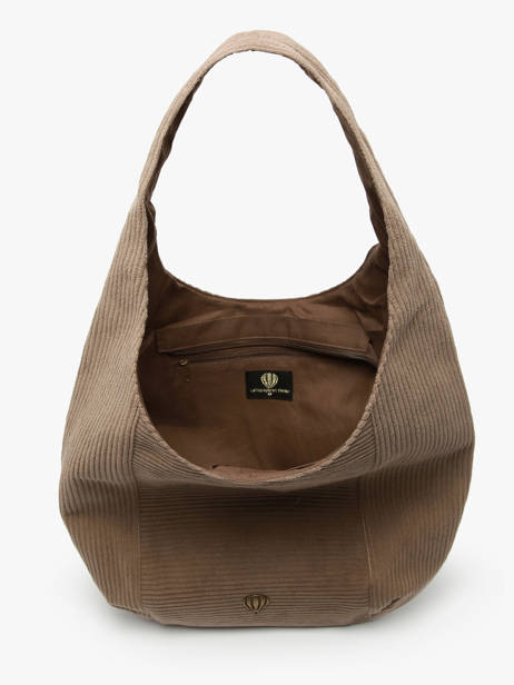 Schoudertas Velours Le voyage en panier Bruin velours AHP243 ander zicht 3