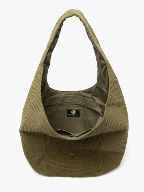 Schoudertas Velours Le voyage en panier Groen velours AHP243 ander zicht 3