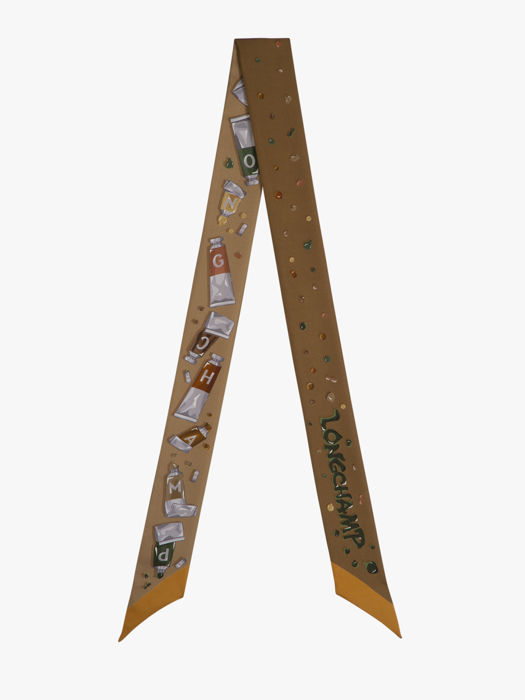 Longchamp Soie gots Foulard Geel