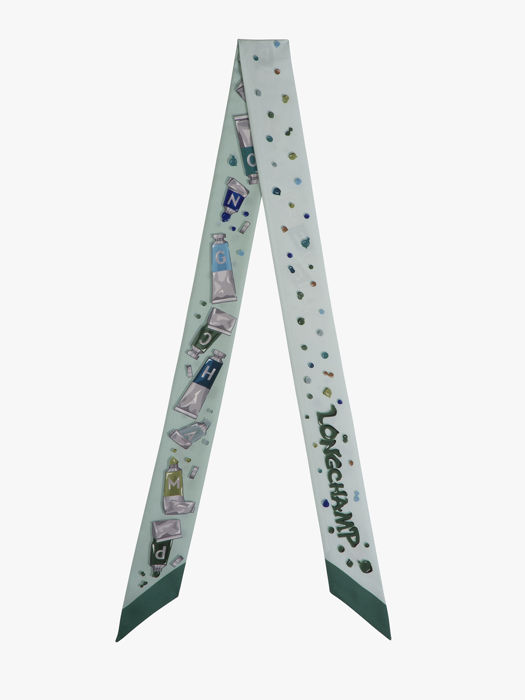 Longchamp Soie gots Foulard Groen
