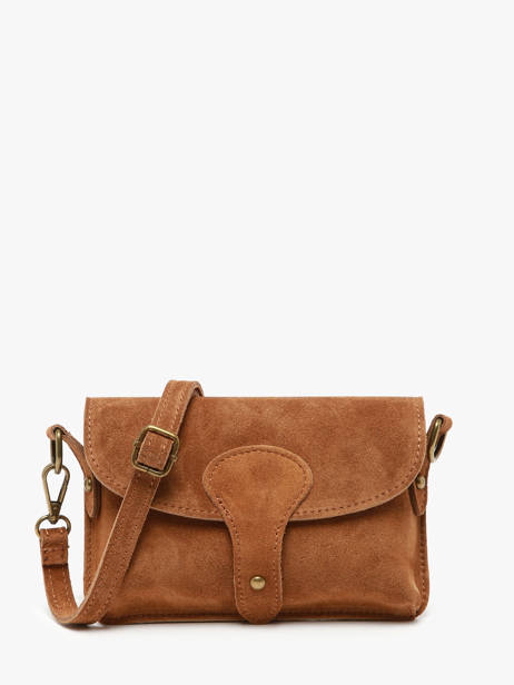 Cross Body Tas Velvet Leder Milano Bruin velvet VE260612