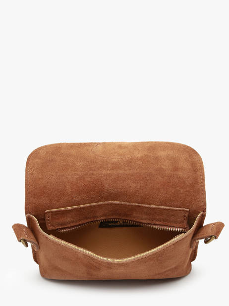 Cross Body Tas Velvet Leder Milano Bruin velvet VE260612 ander zicht 3